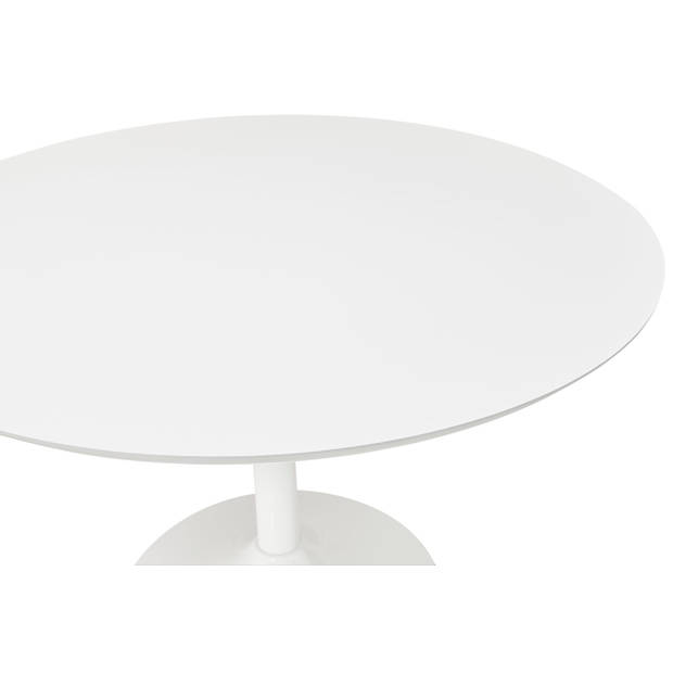 24Designs Ronde Witte Eettafel Elin - 120 Cm 4 Personen X Hoogte 75,5 Cm - Wit