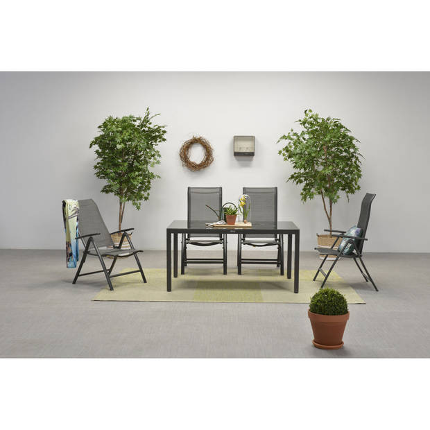 Garden Impressions Santos 5-delige tuinset - Gabriel donker grijs - 150x90 cm