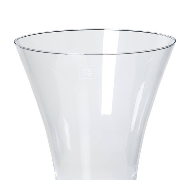 Bloemen boeket uitlopende vaas glas 30 cm - Vazen