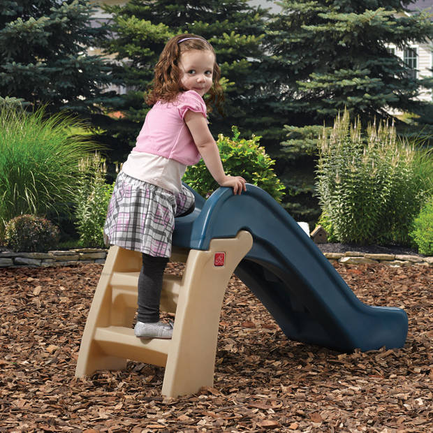 Step2 Glijbaan Play & Fold Jr. in blauw Losse kunststof glijbaan opvouwbaar voor peuter / kind van 2 tot 6 jaar