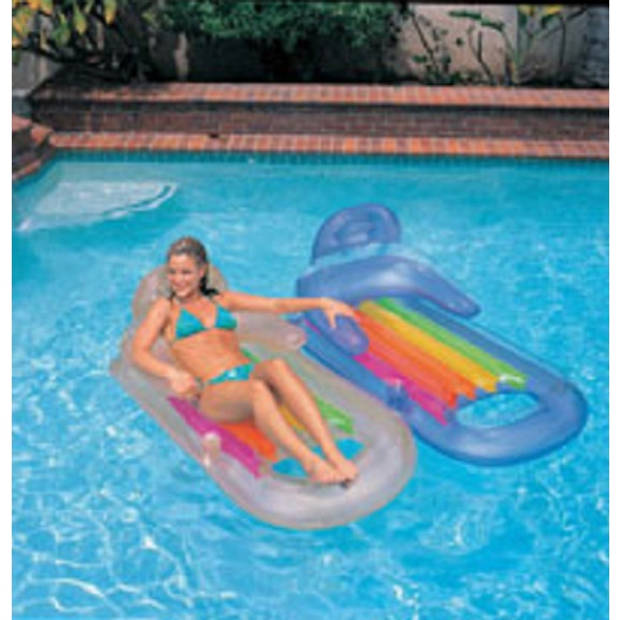 Intex luchtbed met rugsteun 160 cm blauw - Luchtbed (zwembad)