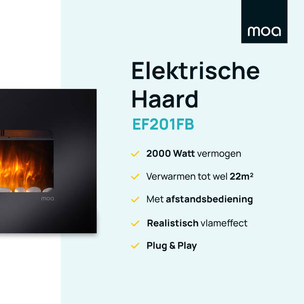 MOA Elektrische Haard - Sfeerhaard Hangend - Zwart - Ambilight - EF201FB