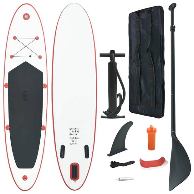 vidaXL Stand Up Paddleboardset opblaasbaar rood en wit