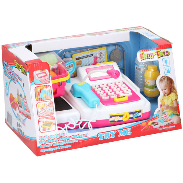 Speelgoed kassa met accessoires voor meisjes - Speelkassa met boodschappen - Winkeltje spelen kinderspeelgoed