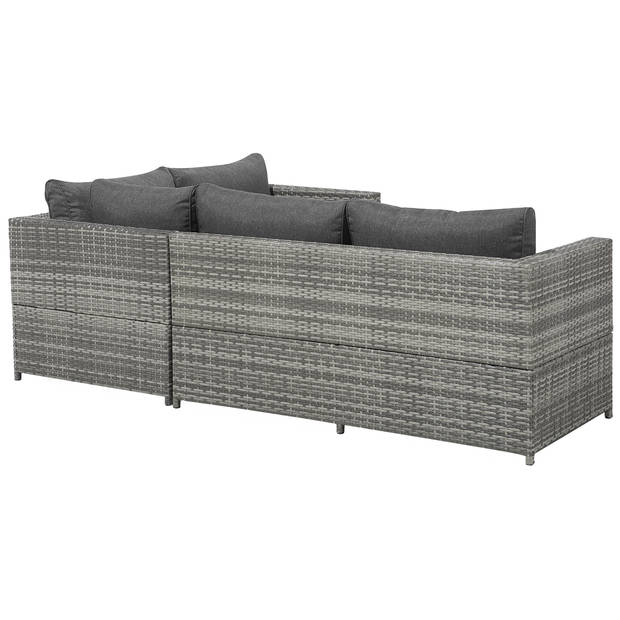 Beliani AVOLA - Loungeset-Grijs-PE rotan