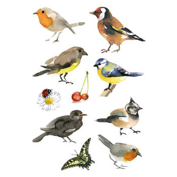30x Vogels dieren stickers - Stickers