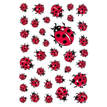 3x Lieveheersbeestje stickervellen met 37 stickers - Stickers