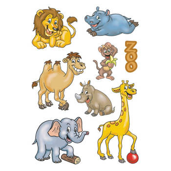 3x Dierentuin dieren stickervellen met 8 stickers - Stickers
