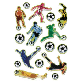 Voetbal met zacht kunsttof stickervel met 16 stickers - Stickers