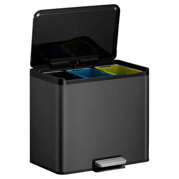 EKO Essential Recycler pedaalemmer afvalscheider - 3 x 9L - zwart