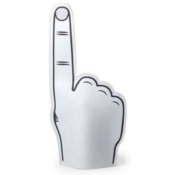 Foam hand vinger wit 25 x 50 cm supporter feestartikelen - Verkleedattributen