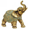 Woondecoratie olifanten beeldje goud 16 cm - Beeldjes