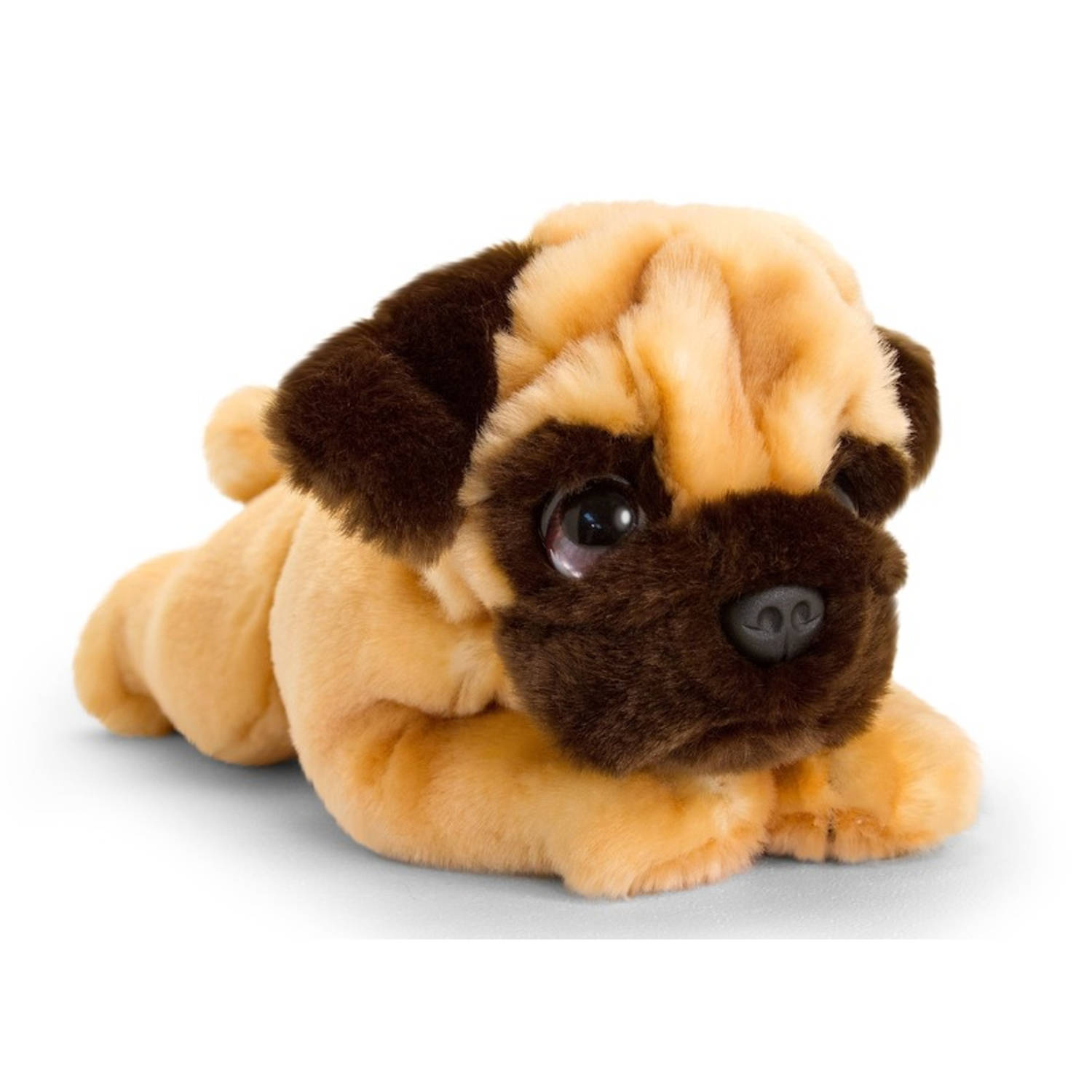 Keel Toys pluche Mopshond bruin honden knuffel 25 cm Honden knuffeldieren Speelgoed voor kind