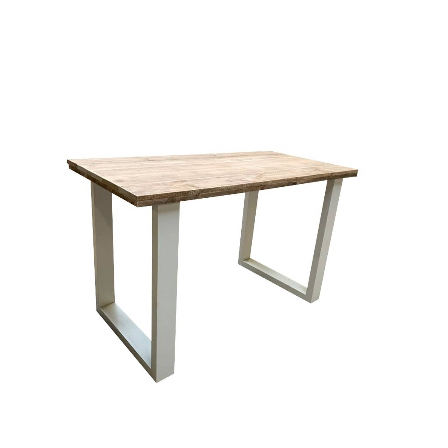 Wood4you Statafel Toronto tafel U-poot wit 160-76 cm
