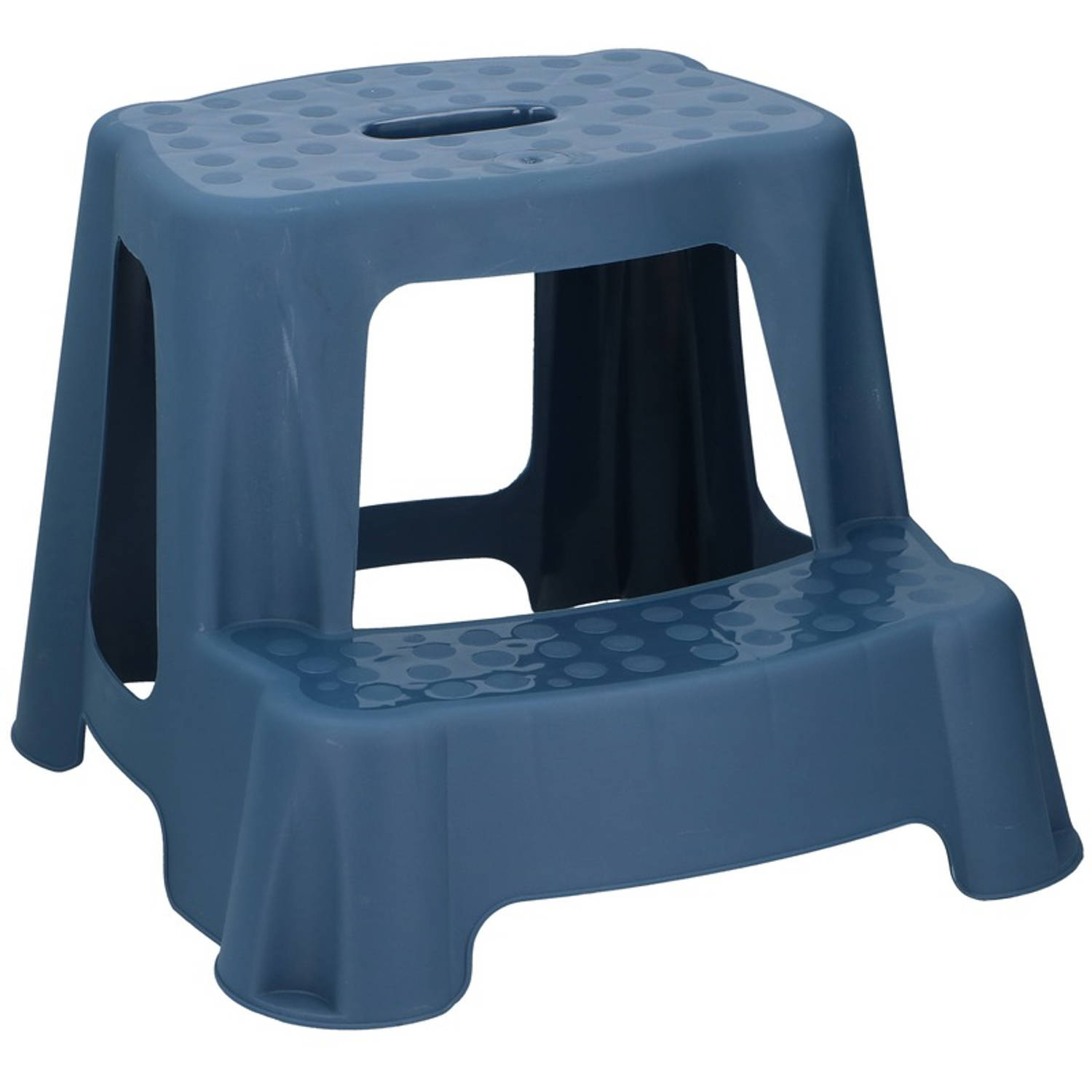 Blauw Kinderkrukje/opstapje Met 2 Treden 35 Cm - Keuken/badkamer Krukjes/opstapjes Voor Kinderen