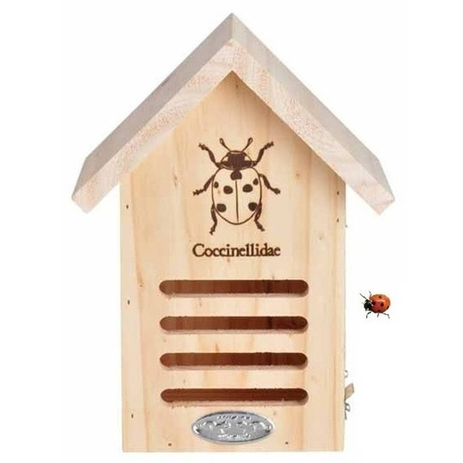 Vurenhouten lieveheersbeestjeshotel 23 cm Hotel-huisje voor insecten Lieveheersbeestjeshuis-wespenho