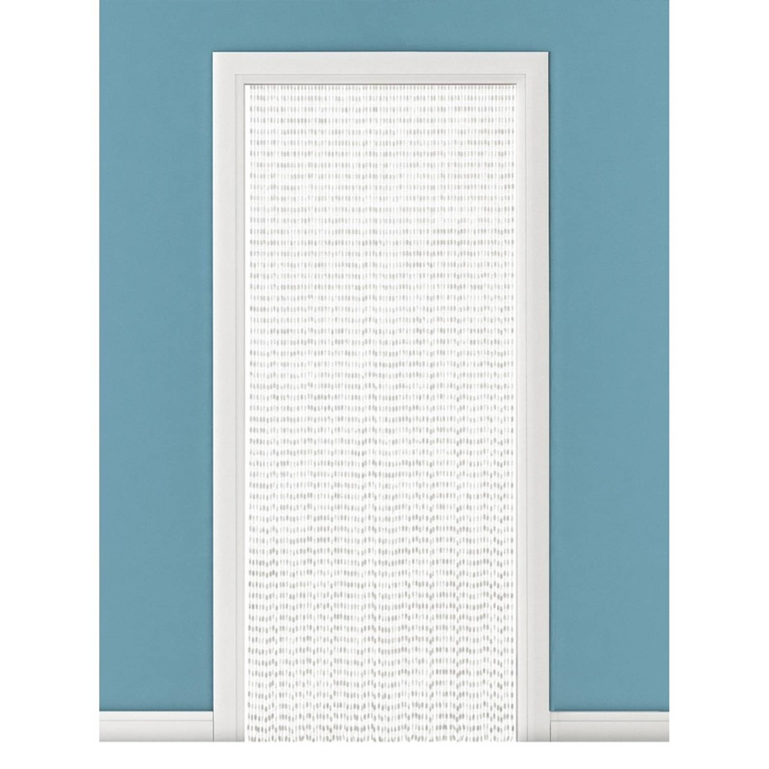 Kralengordijn-deurgordijn wit 90 x 220 cm Vliegenwerend Gordijn met kralen woondecoratie