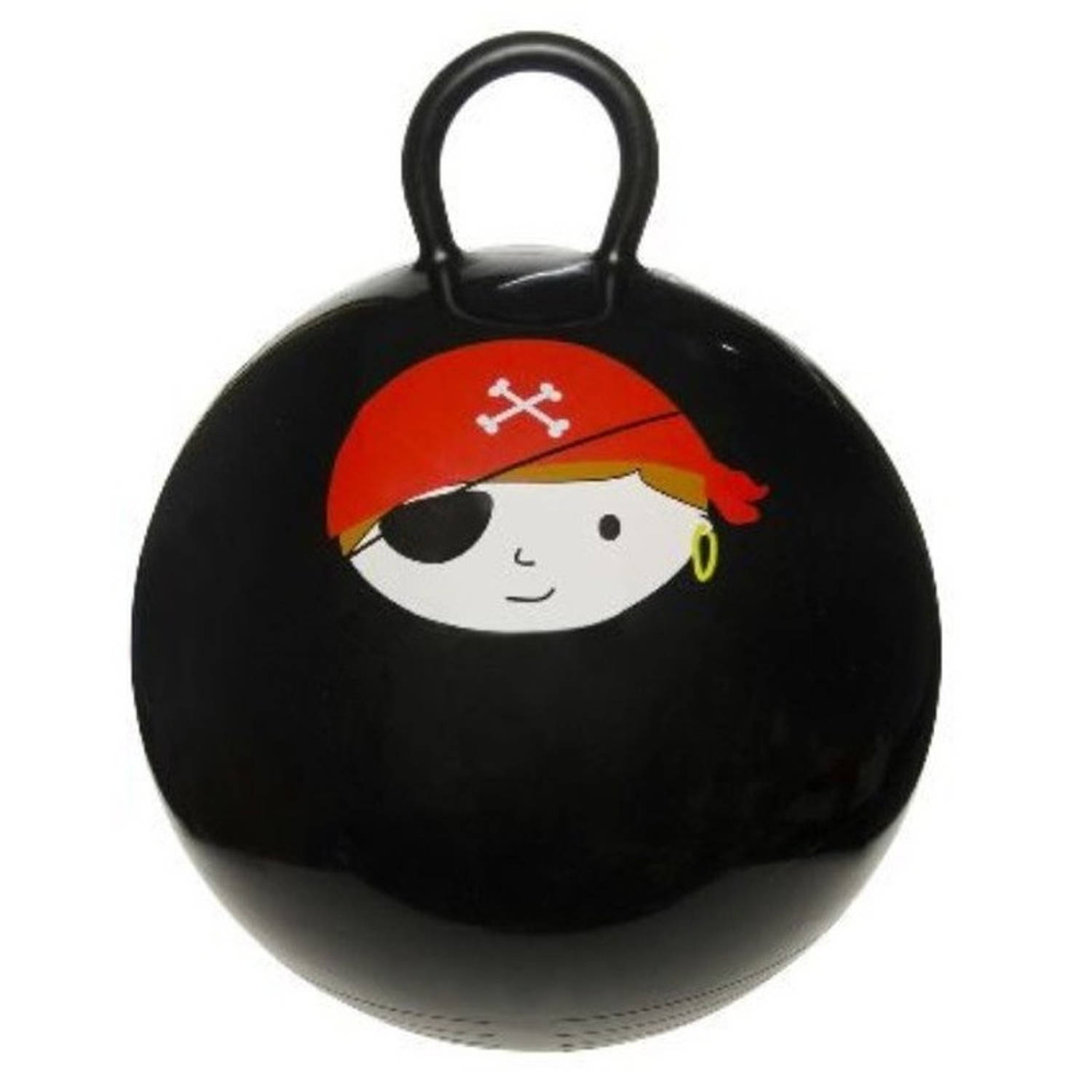 Skippybal zwart met piraat 45 cm voor jongens Skippyballen buitenspeelgoed voor kinderen