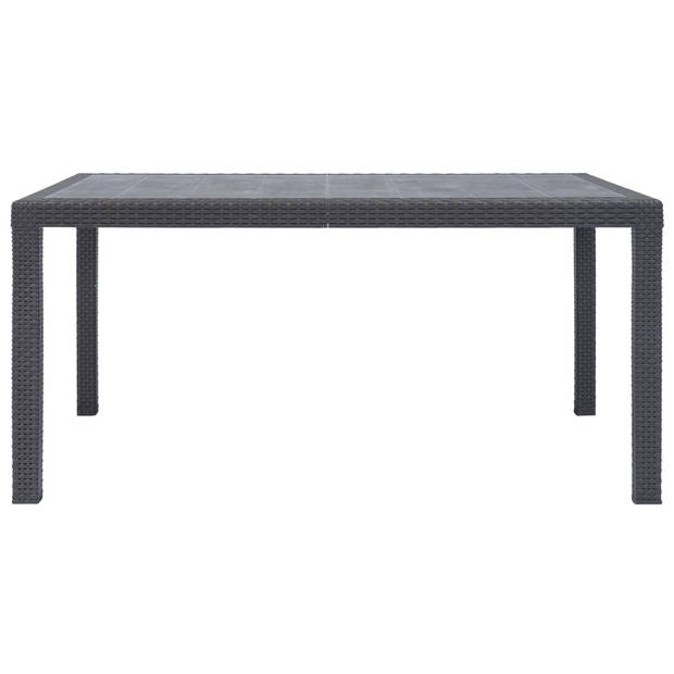 vidaXL Tuintafel 150x90x72 cm rattan-look kunststof bruin