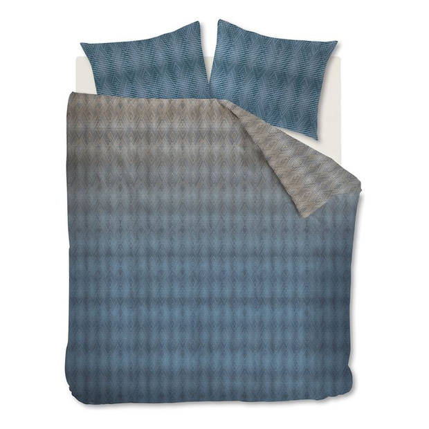 Beddinghouse Calton dekbedovertrek - 100% katoen-satijn - Lits-jumeaux (240x200/220 cm + 2 slopen) - Blue grey