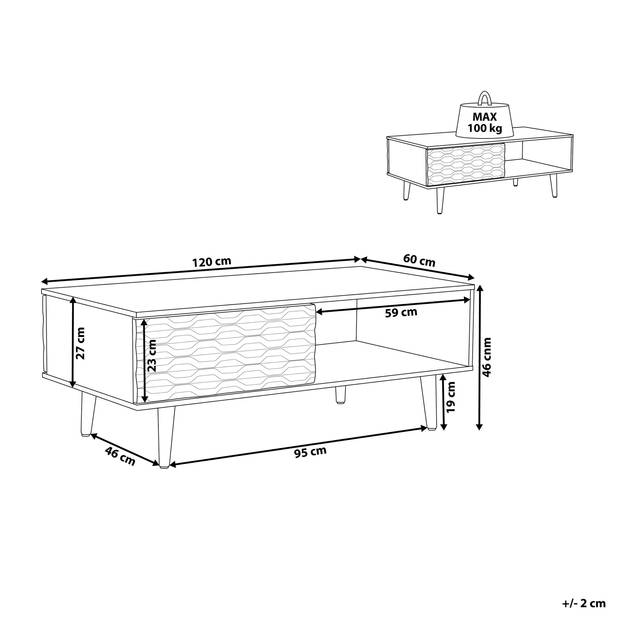 Beliani SWANSEA - Salontafel-Lichte houtkleur-Spaanplaat