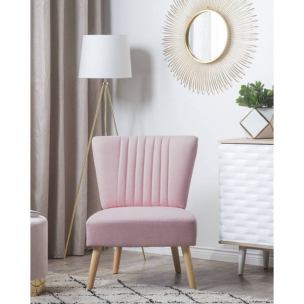 Beliani VAASA - Fauteuil-Roze-Polyester