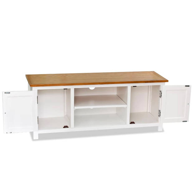 vidaXL Tv-meubel 120x35x48 cm massief eikenhout