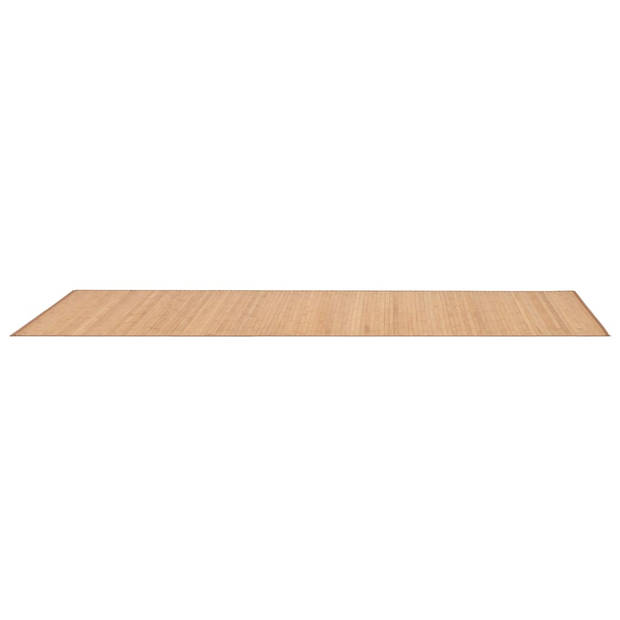 The Living Store Bamboe Tapijt - 80 x 300 cm - Bruin - Met anti-slip onderkant