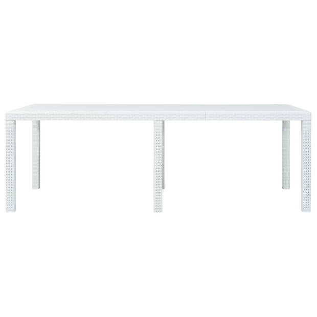 vidaXL Tuintafel 220x90x72 cm rattan-look kunststof wit