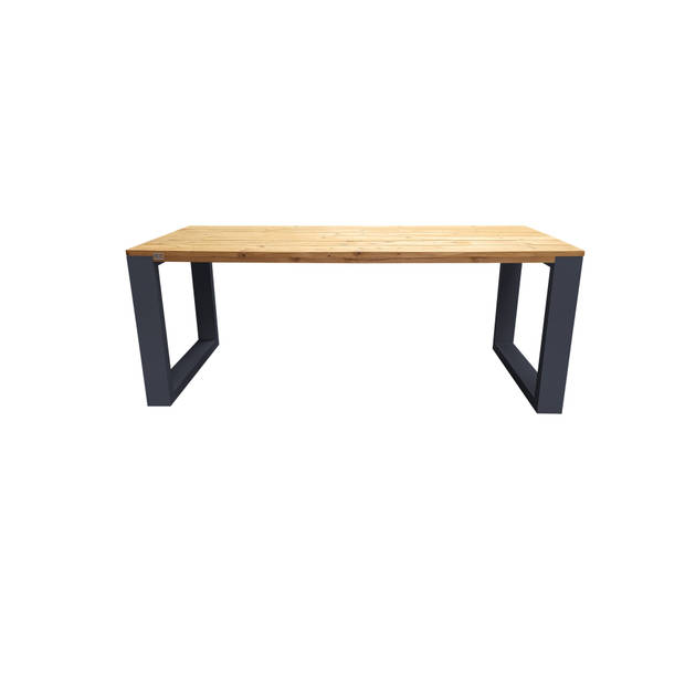 Wood4you - Eettafel New Orleans Roasted wood - 190/90 cm - 190/90 cm Antraciet - Eettafels