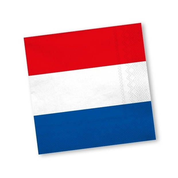 Tafel dekken Holland feestartikelen rood wit blauw 30x bordjes/30x drink bekers/60x servetten - Feestpakketten