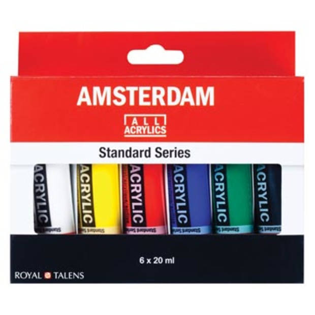 Amsterdam acrylverf tube van 20 ml, blister met 6 tubes