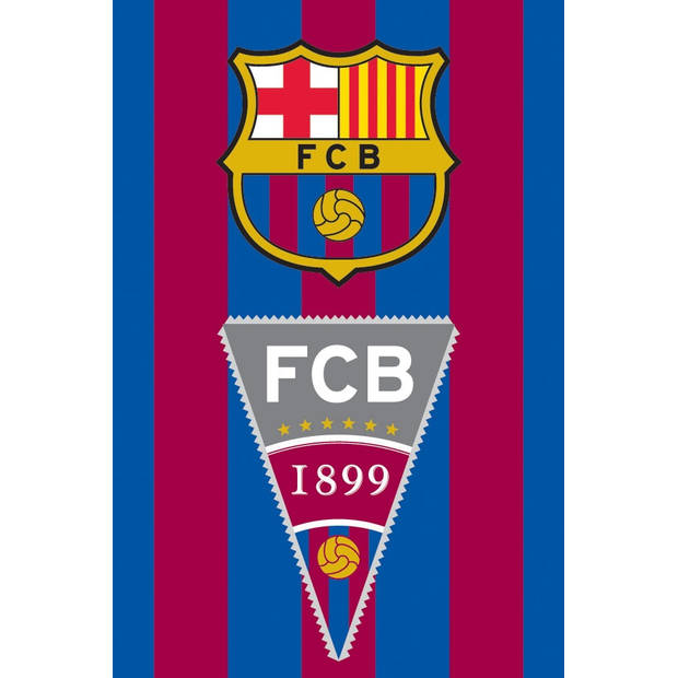 FC Barcelona handdoekje vlag en logo 40 x 60 cm blauw/rood