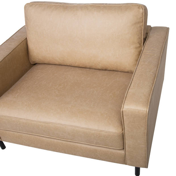 Beliani SAVALEN - Fauteuil-Beige-Kunstleer