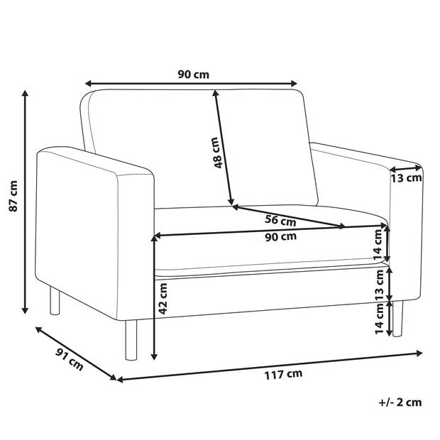 Beliani SAVALEN - Fauteuil-Zwart-Leer