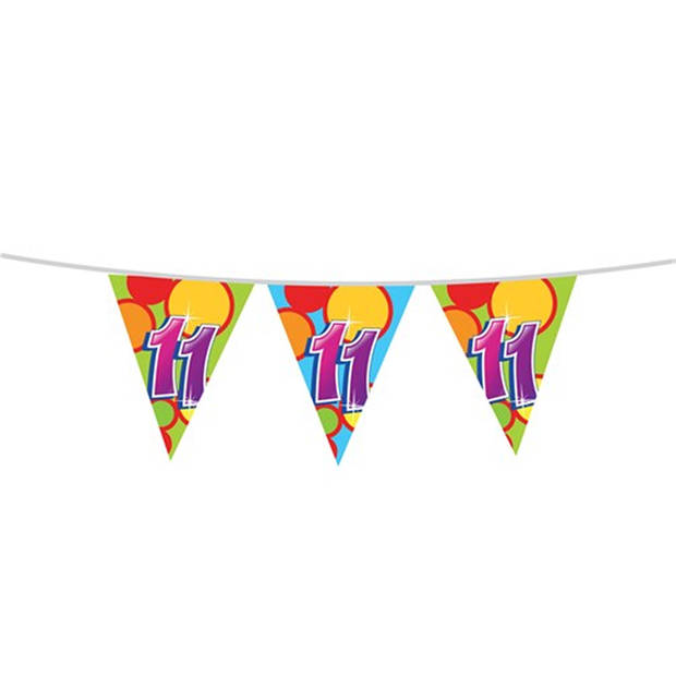 Leeftijd verjaardag thema 11 jaar pakket ballonnen/vlaggetjes - Feestpakketten