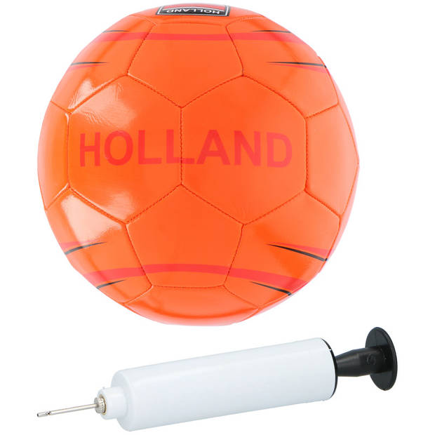 Voetbal Holland Oranje 21 cm inclusief pomp en net - Voetballen