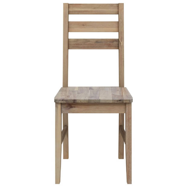 The Living Store Eetkamerstoelen Massief Acaciahout 42x49x90cm - Bruin