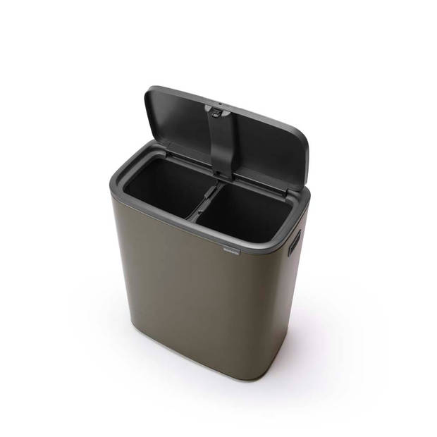 Brabantia Bo Touch Bin afvalemmer 2 x 30 liter met 2 kunststof binnenemmers - Platinum