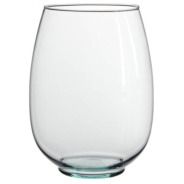 1x Glazen vaas/vazen rond transparant 25 cm - Vazen