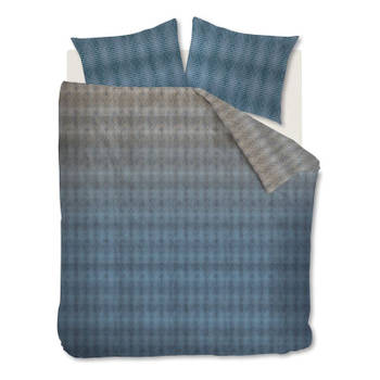 Beddinghouse Calton dekbedovertrek - 100% katoen-satijn - Lits-jumeaux (240x200/220 cm + 2 slopen) - Blue grey