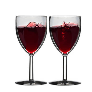 2x Mepal wijn glazen van hard kunststof - Wijnglazen