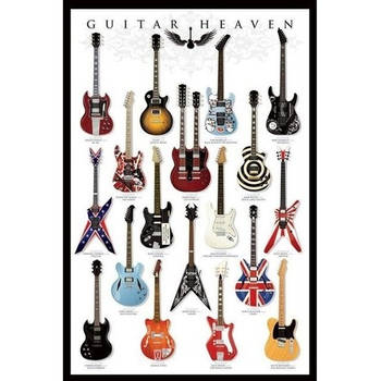 Poster met gitaren muziek thema 61 x 91 cm - Posters