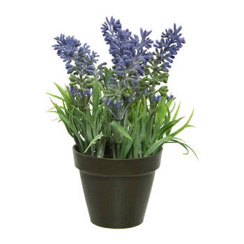 Kaemingk Kunstplant - lavendel - paars - 17 cm - in pot - Kunstplanten