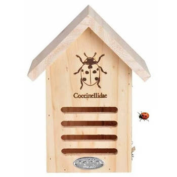 Houten huisje voor insecten 23 cm lieveheersbeestjeshuis/wespenhotel - Insectenhotel