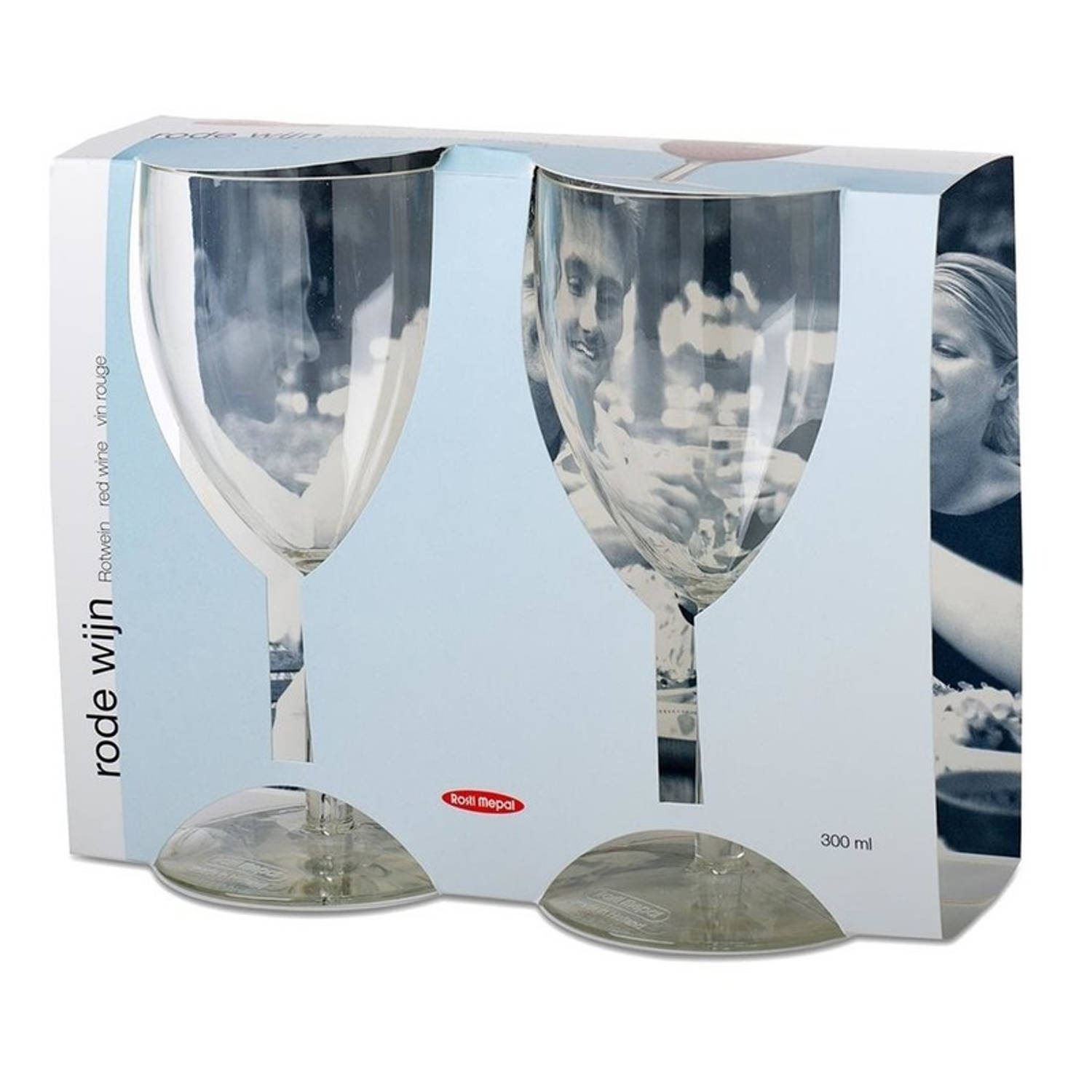 Overjas los van Nylon 2x Wijnglazen van kunststof 300 ml - Onbreekbare camping/picknick glazen |  Blokker