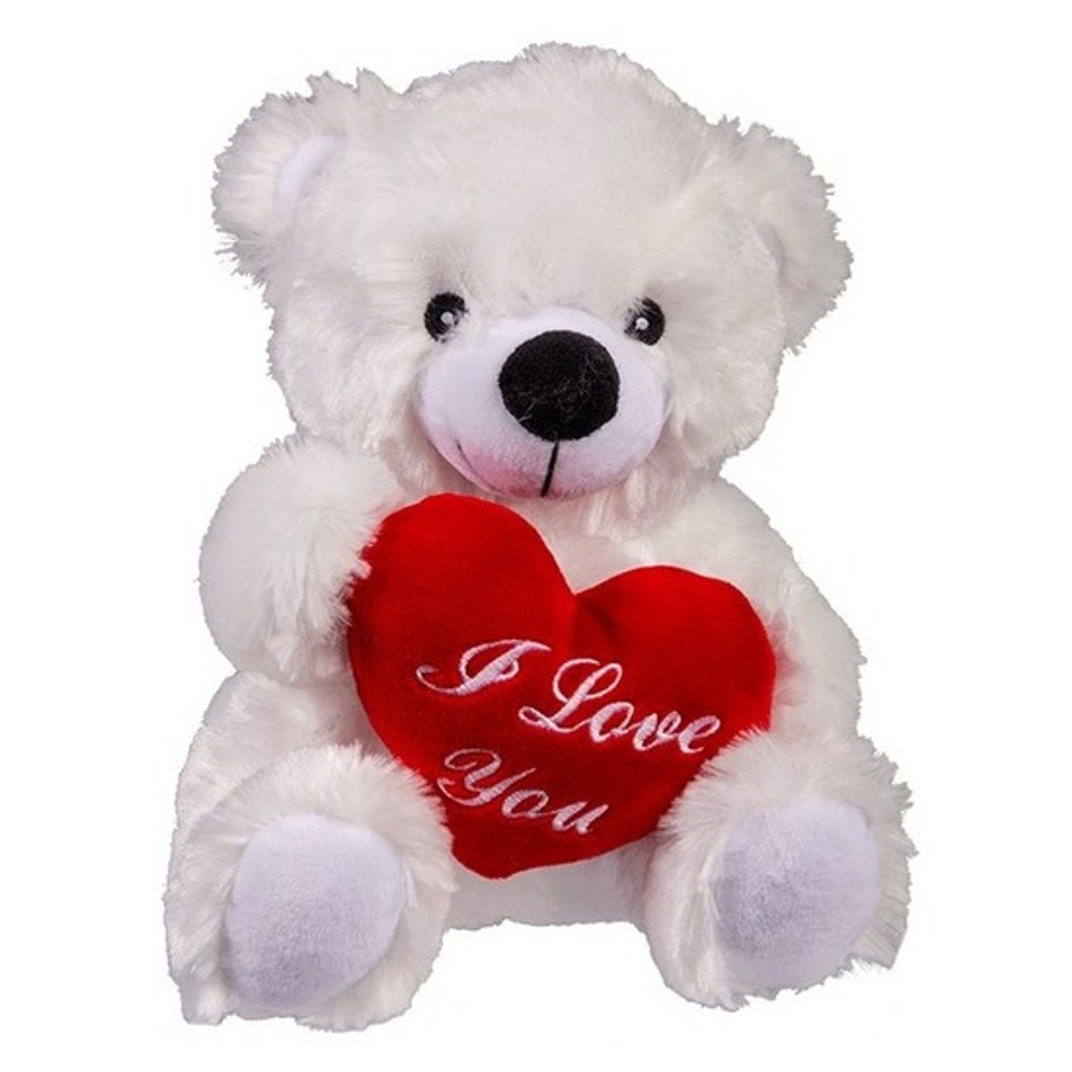 Valentijnsdag cadeau wit beertje hartje valentijnskaart Knuffelberen | Blokker