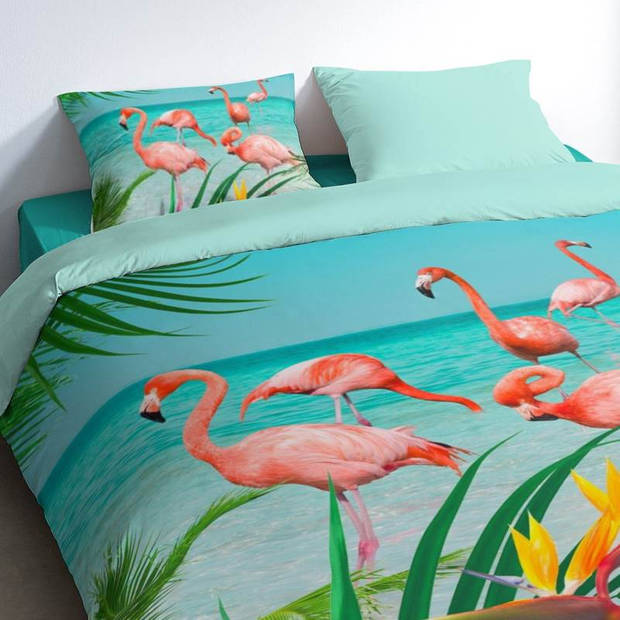 Pure Flamingo dekbedovertrek - Lits-jumeaux (240x200/220 cm + 2 slopen) - Microvezel - Multi