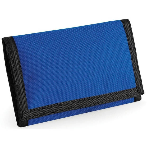 Portemonnee/portefeuille met klittenband sluiting kobalt blauw - Portemonnee