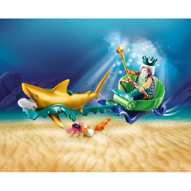 PLAYMOBIL Magic koning der zeeën met haaienkoets 70097
